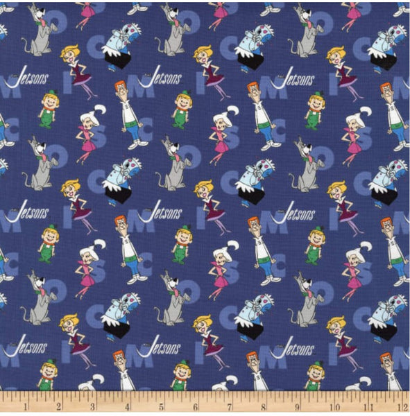 LC1922 Jetsons And Flintstones Characters And Letters Blue