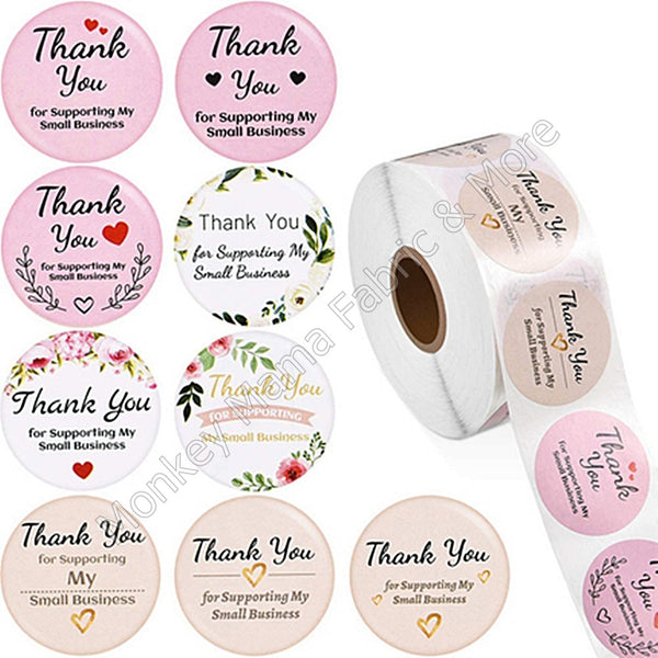 Stickers 25mm - 'Thank you for supporting my small business" In Multi