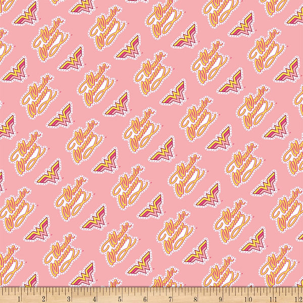 LC1793 Young DC Wonder Woman Jr Retro Logo Pink